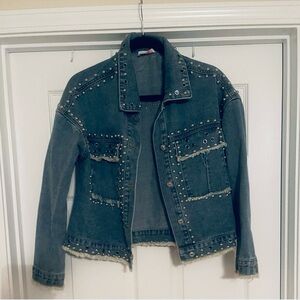 Pink Lily Studded Denim Jacket